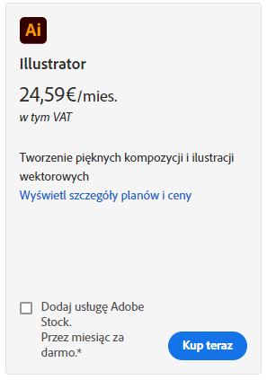 Adobe Illustrator Cena